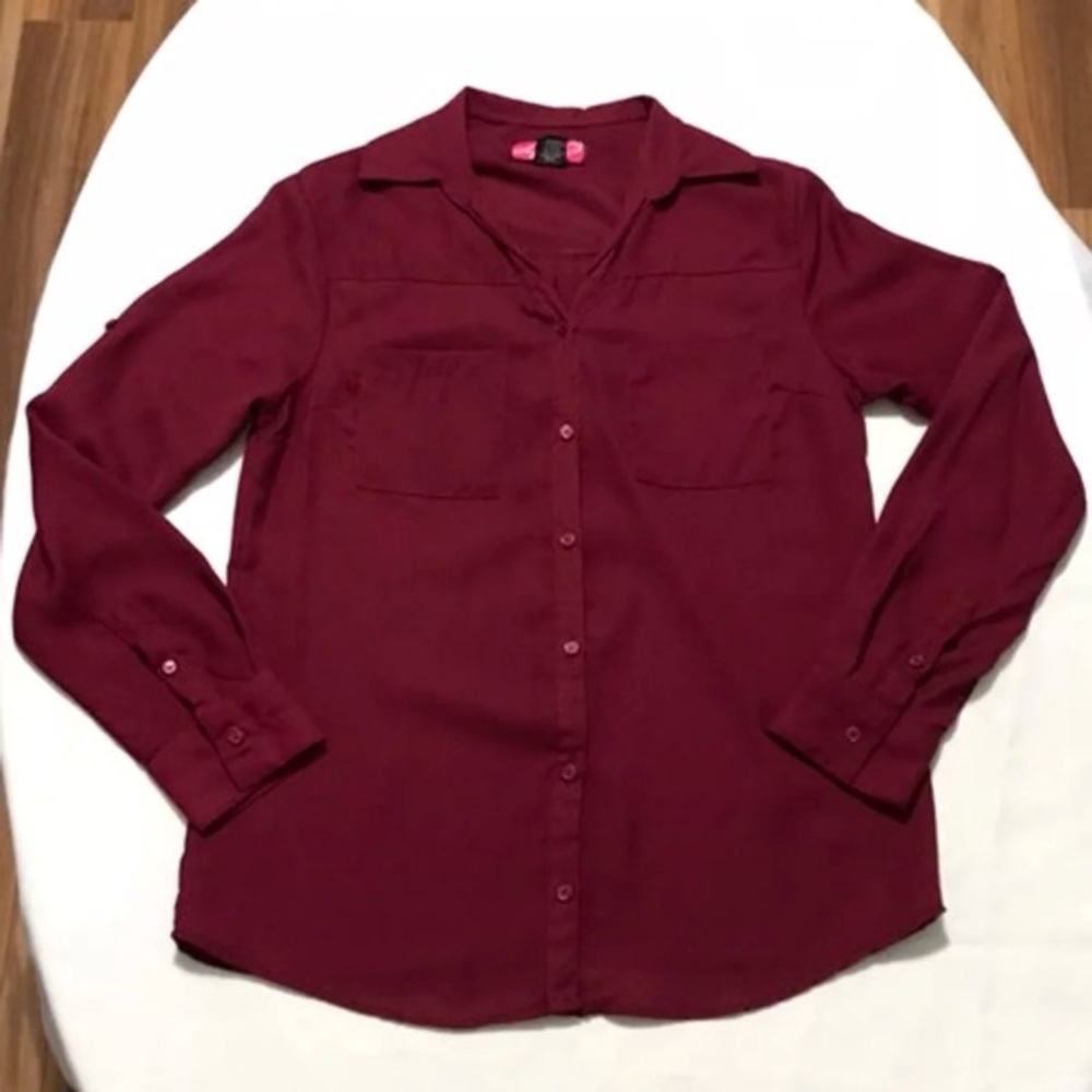 Maroon Sheer Blouse